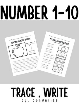 Preview of Numbers 1-10 Trace, Write for Preschool, Pre-K, and Kindergarten