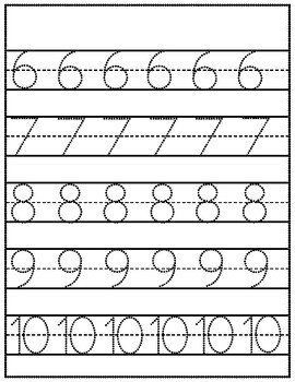 Numbers 1-10 Tracing Practice by Audrey Rodriguez | TPT