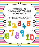 Numbers 1-10 Tracing and Coloring Pages