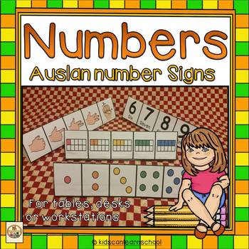 Preview of Numbers 1-10 Trifoldables with Auslan Number Signs
