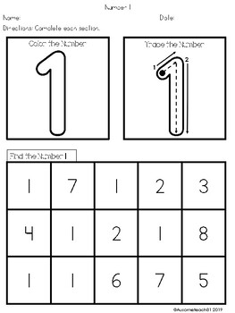 numbers 1 10 worksheet bundle by ausometeach81 tpt