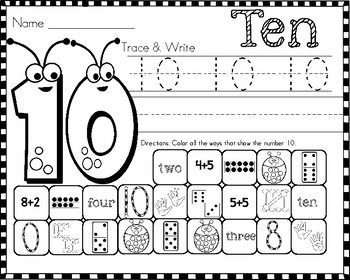 Numbers 1-10 Worksheets by Elisa Pena | Teachers Pay Teachers