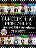 Number Worksheets 1-10- PRE-KG - Preschool- Counting and C
