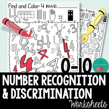 Preview of Numbers 1-10 Worksheets, Numbers Recognition with Different Fonts