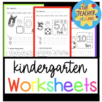 Numbers 1-10 Worksheets : Writing Tracing Numbers, Kindergarten Activities