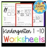 Numbers 1-10 Worksheets : Writing Tracing Numbers, Kinderg