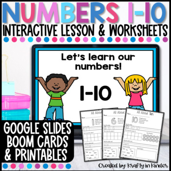 Preview of Numbers 1-10 Worksheets and Digital Activities