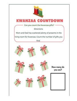 Preview of Kwanzaa  Countdown Worksheet