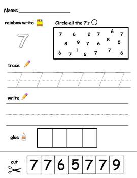 numbers 1 10 printable worksheets find write trace and glue