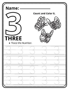 Numbers 1-10 tracing and coloring Activities pages by Academic Artisan ...