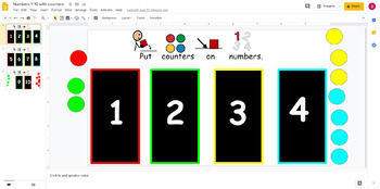 Preview of Numbers 1-10 with Counters (1:1 Correspondence Google Drive Activity)