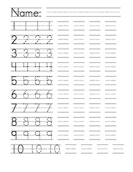 1 10 Writing Numbers Worksheets For Preschool And Writing Practice ...