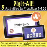 Numbers 1-100 Audio Quizzes and Audio Flash Cards for Goog