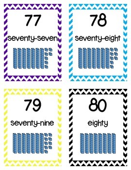 numbers 1 100 flashcards with base ten by teacher van tpt