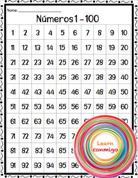 Preview of Numbers 1-100  -  PORTUGUESE