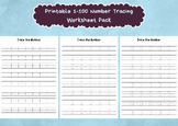 Numbers 1-100 Tracing Worksheet Pack, Preschool, Handwriti