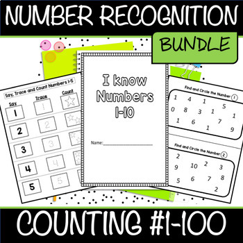 Preview of Counting Numbers 1-100 Worksheet Activity Sets BUNDLE