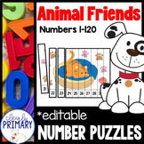 Ordering Numbers to 120, Animal Number Puzzles with Writin