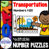 Transportation Ordering Numbers Puzzles to 120 with Writin