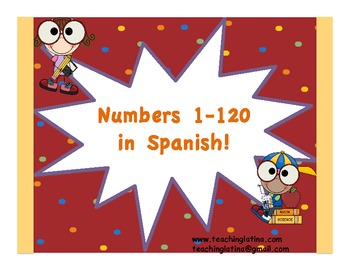 Preview of Numbers 1-120 in Spanish!