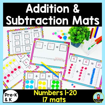 Numbers 1-20 Addition and Subtraction Mats by The Joy in Teaching