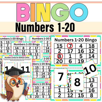 Preview of Numbers 1-20 Bingo | Number Sense 1-20 featuring Numbers in the Teens