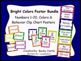 Numbers 1-20, Colors, and Behavior Clip Chart Bundle