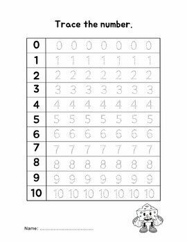 Numbers 1-20 Counting and Tracing by Sirilak Thumthiang | TPT