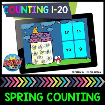 Preview of Spring Counting Numbers 1 - 20 BOOM Cards™