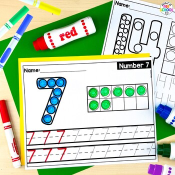 Numbers 1-20 Dot & Trace Worksheets by Pocket of Preschool - Jackie Kops