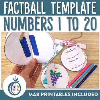 Preview of Numbers 1-20 Factball Printables
