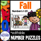 Fall Math Ordering Numbers Puzzles, Counting and Writing N