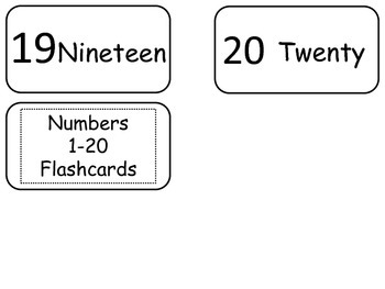 numbers 1 20 flash cards preschool math numbers counting flash cards