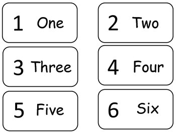 numbers 1 20 flash cards preschool math numbers counting flash cards