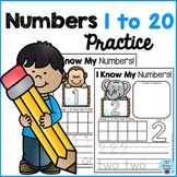 Numbers 1-20  Flashcards and Worksheets
