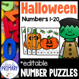 Halloween Math, Ordering Number Puzzles, Counting and Writ