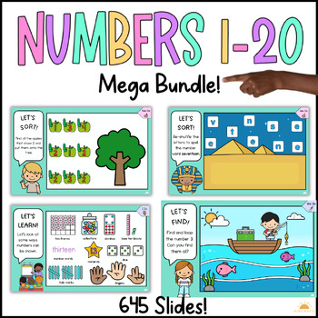 Preview of Numbers 1-20 / Kinder Math / Daily Number Sense / Number of the Day / Bundle