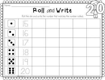 numbers 1 20 no prep worksheets for kindergarten by