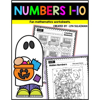 Preview of MATH Fun Worksheet : Numbers 1-10 (Halloween)