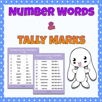 Preview of Numbers 1 - 20 , Number Words and Tally Marks