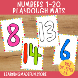 Numbers 1-20 Play Doh Cards, Play Dough Mats Preschool Kin