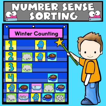 Preview of Numbers 1-10 Pocket Chart | Counting Winter Objects