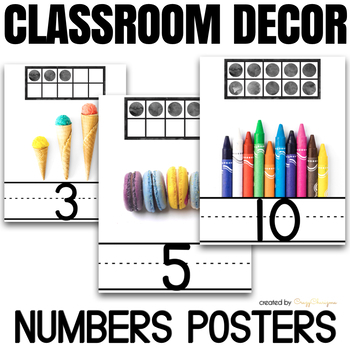Preview of Numbers 1-20 Posters Classroom Decor with Real Photos