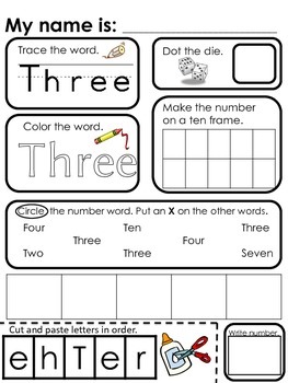 numbers 1 20 review worksheets by cortney harless tpt