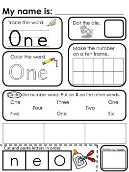 Preview of Numbers 1-20 Review Worksheets