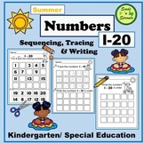 Summer Numbers 1-20 Sequencing, Tracing & Writing for Kind