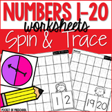 Numbers 1-20 Spin & Trace Worksheets
