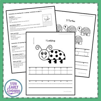 Numbers 1-20 Worksheets with Guided Lessons (3 Writing Lines) | TpT