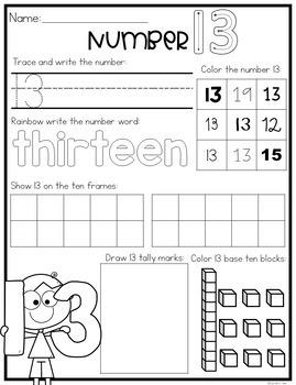 numbers 1 20 worksheets by natalie lynn kindergarten tpt