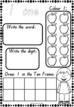 numbers 1 20 worksheets qld beginners font by my little lesson tpt